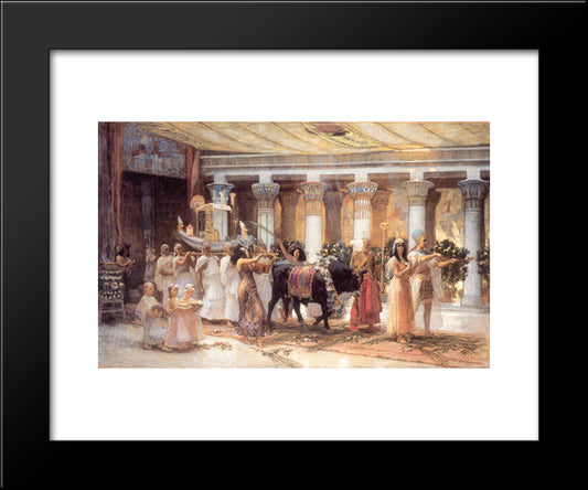 The Procession Of The Sacred Bull Anubis 20x24 Black Modern Wood Framed Art Print Poster by Bridgman, Frederick Arthur