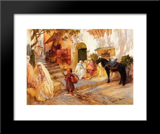 A Street In Algeria 20x24 Black Modern Wood Framed Art Print Poster by Bridgman, Frederick Arthur