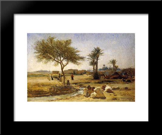 An Arab Village 20x24 Black Modern Wood Framed Art Print Poster by Bridgman, Frederick Arthur