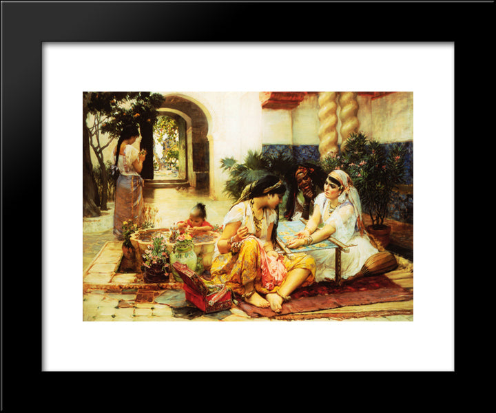 In A Village, El Biar, Algeria 20x24 Black Modern Wood Framed Art Print Poster by Bridgman, Frederick Arthur