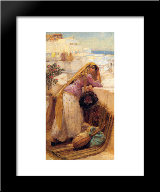 On The Terrace 20x24 Black Modern Wood Framed Art Print Poster by Bridgman, Frederick Arthur