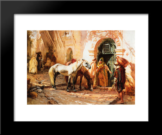 Scene In Morocco 20x24 Black Modern Wood Framed Art Print Poster by Bridgman, Frederick Arthur