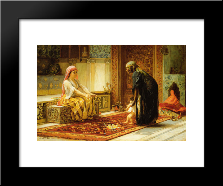 The First Steps 20x24 Black Modern Wood Framed Art Print Poster by Bridgman, Frederick Arthur