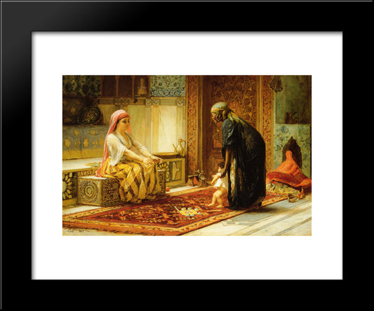 The First Steps 20x24 Black Modern Wood Framed Art Print Poster by Bridgman, Frederick Arthur