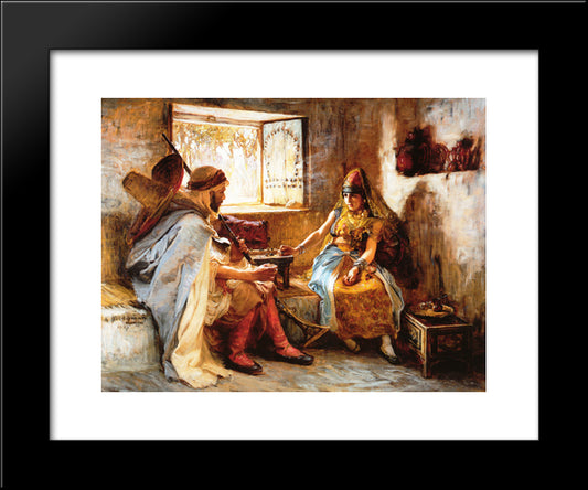 The Game Of Chance 20x24 Black Modern Wood Framed Art Print Poster by Bridgman, Frederick Arthur