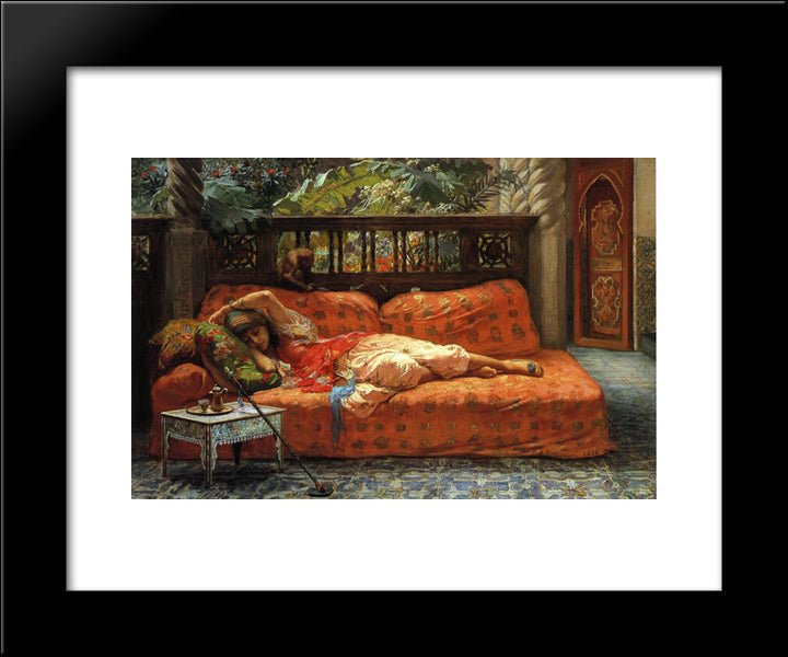 The Siesta 20x24 Black Modern Wood Framed Art Print Poster by Bridgman, Frederick Arthur