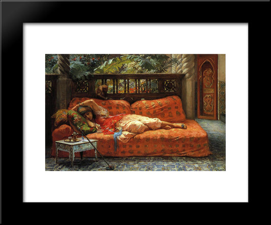 The Siesta 20x24 Black Modern Wood Framed Art Print Poster by Bridgman, Frederick Arthur
