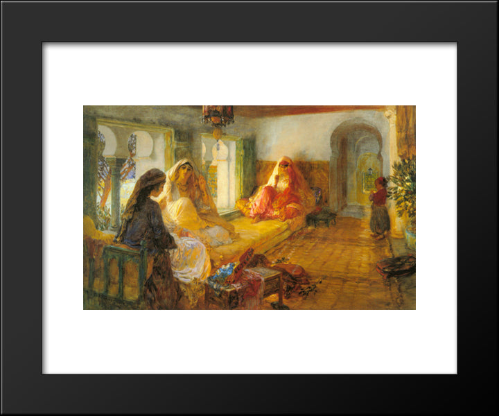 In The Seraglio 20x24 Black Modern Wood Framed Art Print Poster by Bridgman, Frederick Arthur