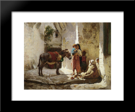 The Orange Seller 20x24 Black Modern Wood Framed Art Print Poster by Bridgman, Frederick Arthur