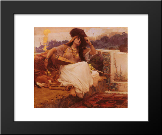 L'Indolence 20x24 Black Modern Wood Framed Art Print Poster by Bridgman, Frederick Arthur