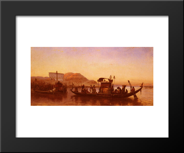 Funerailles D'Une Momie 20x24 Black Modern Wood Framed Art Print Poster by Bridgman, Frederick Arthur