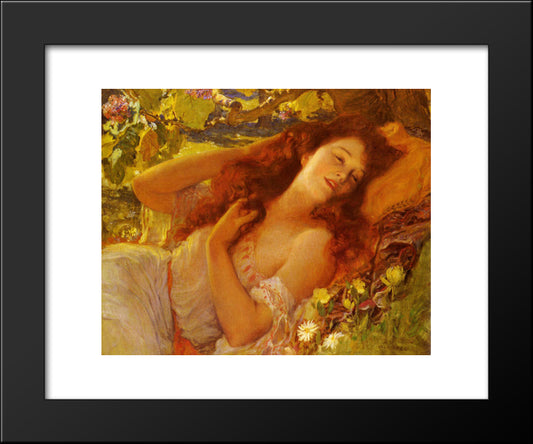 Dolce Far Niente 20x24 Black Modern Wood Framed Art Print Poster by Bridgman, Frederick Arthur