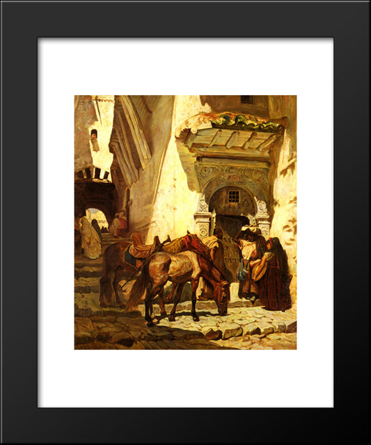 Near The Kasbah 20x24 Black Modern Wood Framed Art Print Poster by Bridgman, Frederick Arthur