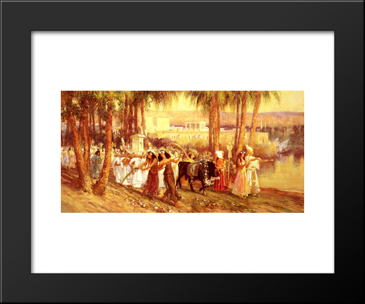 An Egyptian Procession 20x24 Black Modern Wood Framed Art Print Poster by Bridgman, Frederick Arthur