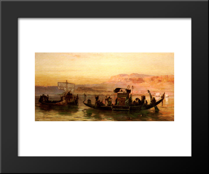 Cleopatra'S Barge 20x24 Black Modern Wood Framed Art Print Poster by Bridgman, Frederick Arthur