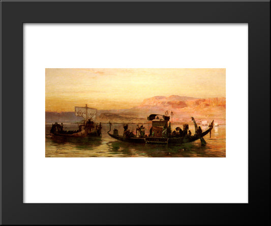 Cleopatra'S Barge 20x24 Black Modern Wood Framed Art Print Poster by Bridgman, Frederick Arthur