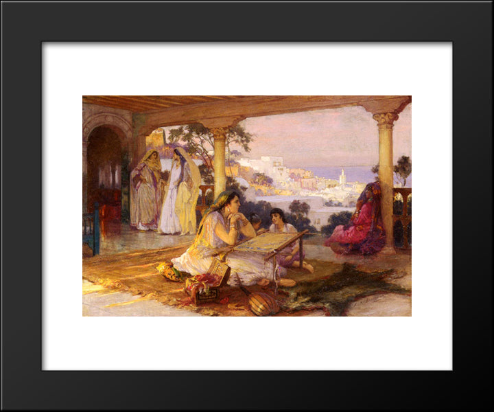 An Eastern Veranda 20x24 Black Modern Wood Framed Art Print Poster by Bridgman, Frederick Arthur