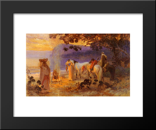 On The Coast Of Kabylie 20x24 Black Modern Wood Framed Art Print Poster by Bridgman, Frederick Arthur
