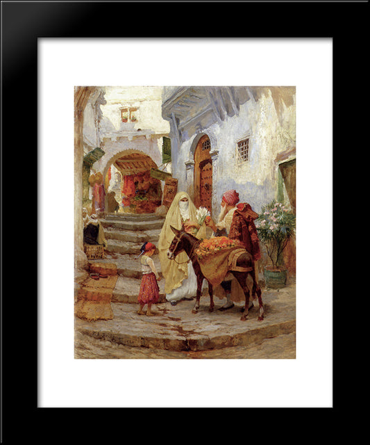 The Orange Seller 20x24 Black Modern Wood Framed Art Print Poster by Bridgman, Frederick Arthur