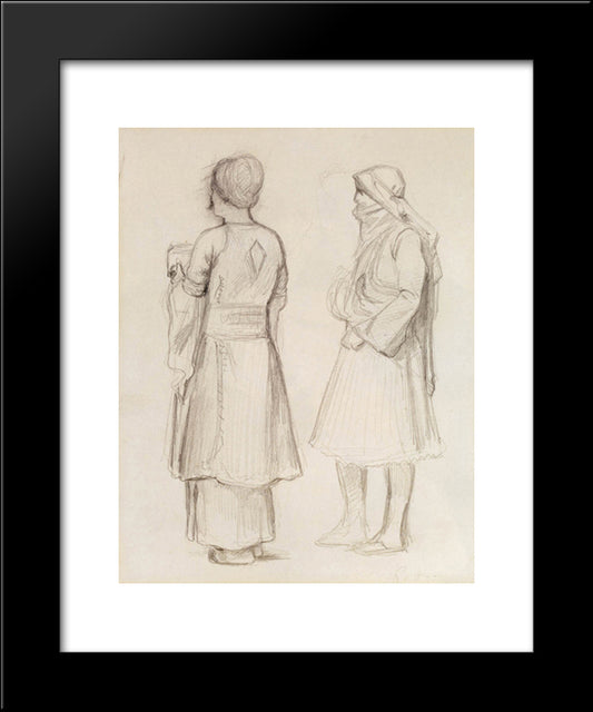 Study Of An Arab And An Arnaut Chief 20x24 Black Modern Wood Framed Art Print Poster by Bridgman, Frederick Arthur