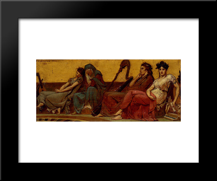 Design For The Decoration Of An Aeolian Harp 20x24 Black Modern Wood Framed Art Print Poster by Bridgman, Frederick Arthur