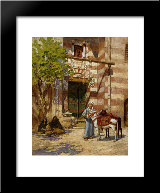 Before The Palace 20x24 Black Modern Wood Framed Art Print Poster by Bridgman, Frederick Arthur