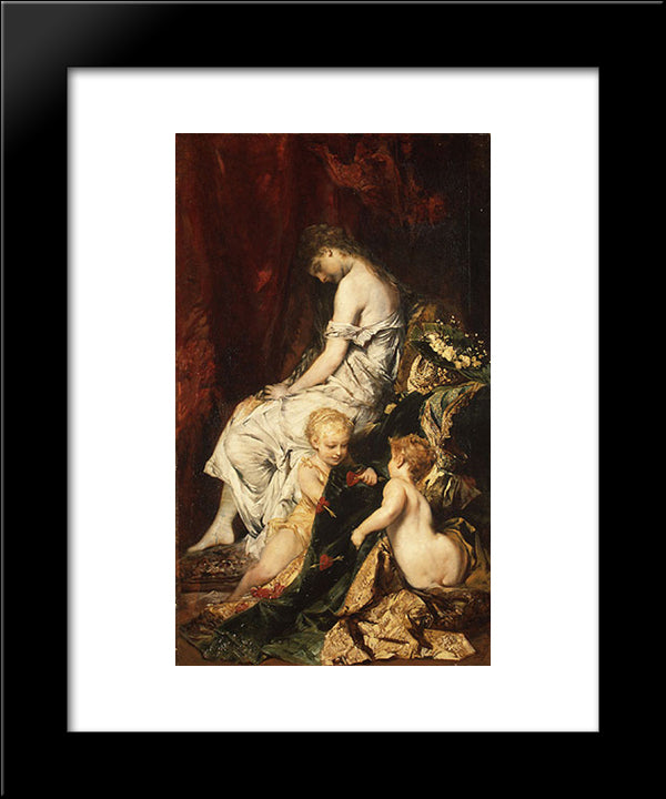 The Dream After The Ball 20x24 Black Modern Wood Framed Art Print Poster by Makart, Hans