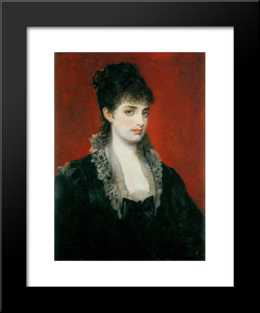 Anna Von Waldberg 20x24 Black Modern Wood Framed Art Print Poster by Makart, Hans