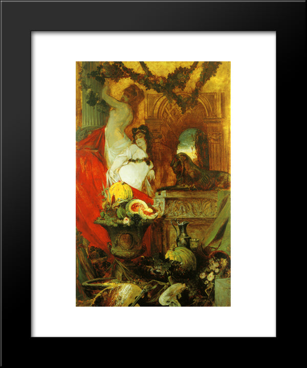 Allegory Of Lust For Life 20x24 Black Modern Wood Framed Art Print Poster by Makart, Hans