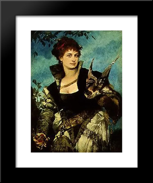 The Falconress 20x24 Black Modern Wood Framed Art Print Poster by Makart, Hans