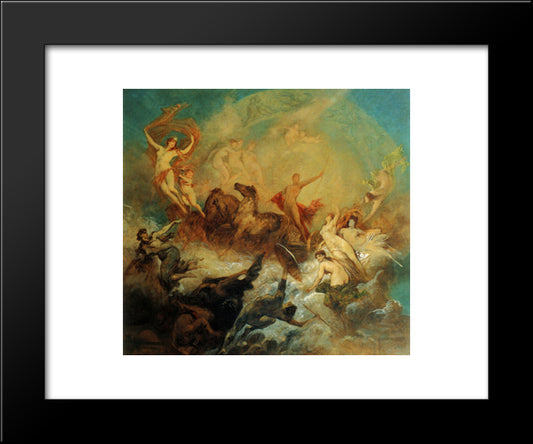 The Victory Of Light Over Darkness 20x24 Black Modern Wood Framed Art Print Poster by Makart, Hans