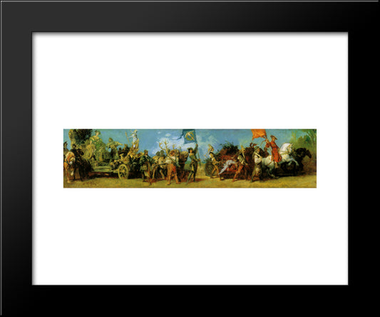 Feast Wagen Of The Hunt 20x24 Black Modern Wood Framed Art Print Poster by Makart, Hans