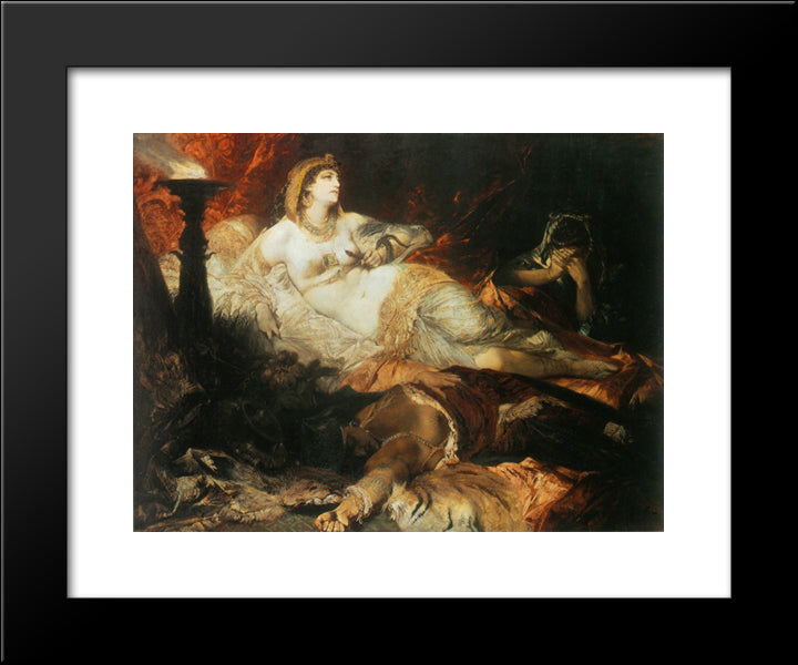 The Death Of Cleopatra 20x24 Black Modern Wood Framed Art Print Poster by Makart, Hans