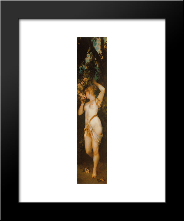 The Five Senses: Smelling 20x24 Black Modern Wood Framed Art Print Poster by Makart, Hans