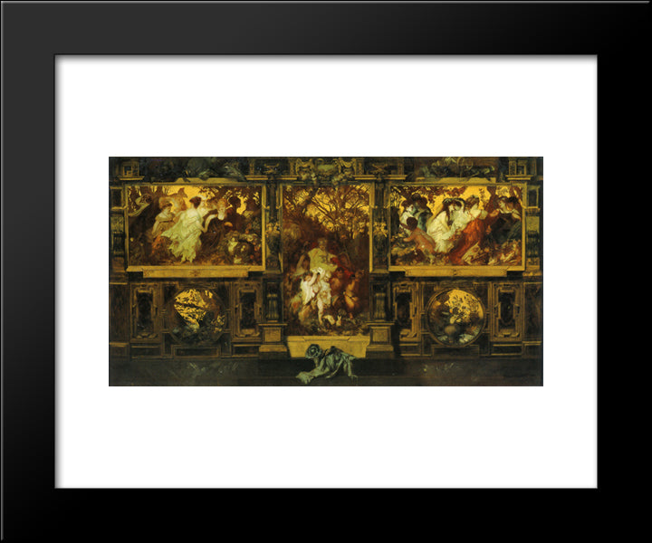 Modern Cupids 20x24 Black Modern Wood Framed Art Print Poster by Makart, Hans