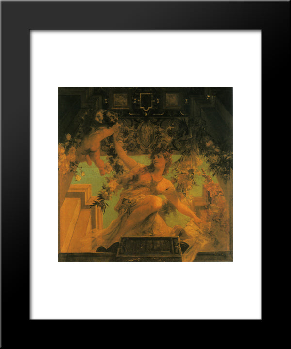 Symbol Of The Merry Life 20x24 Black Modern Wood Framed Art Print Poster by Makart, Hans