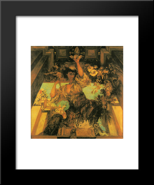 Symbol Of The Merry Life' 20x24 Black Modern Wood Framed Art Print Poster by Makart, Hans