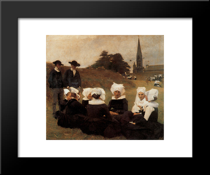 Breton Women At A Pardon 20x24 Black Modern Wood Framed Art Print Poster by Dagnan-Bouveret, Pascal Adolphe Jean