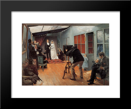 Wedding Party At The Photographer'S Studio 20x24 Black Modern Wood Framed Art Print Poster by Dagnan-Bouveret, Pascal Adolphe Jean