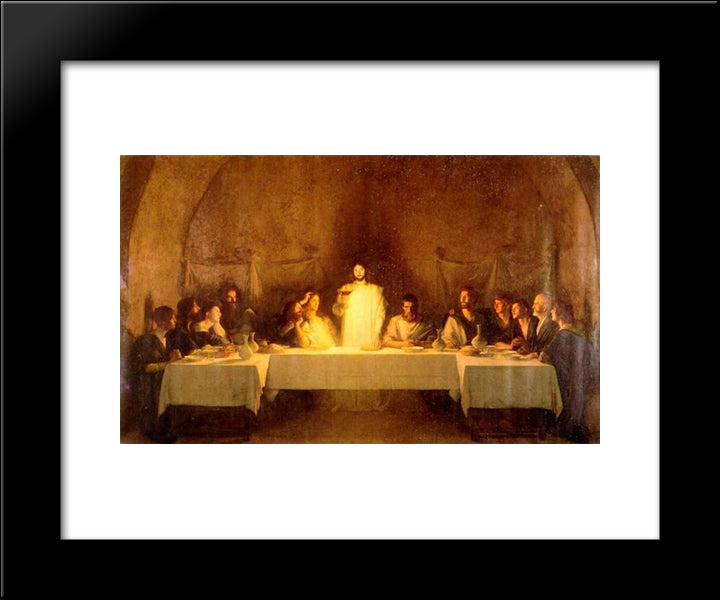 The Last Supper 20x24 Black Modern Wood Framed Art Print Poster by Dagnan-Bouveret, Pascal Adolphe Jean