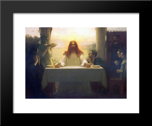 Christ And The Disciples At Emmaus 20x24 Black Modern Wood Framed Art Print Poster by Dagnan-Bouveret, Pascal Adolphe Jean