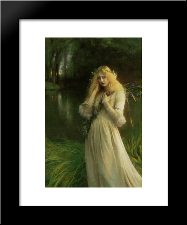 Ophelia 20x24 Black Modern Wood Framed Art Print Poster by Dagnan-Bouveret, Pascal Adolphe Jean