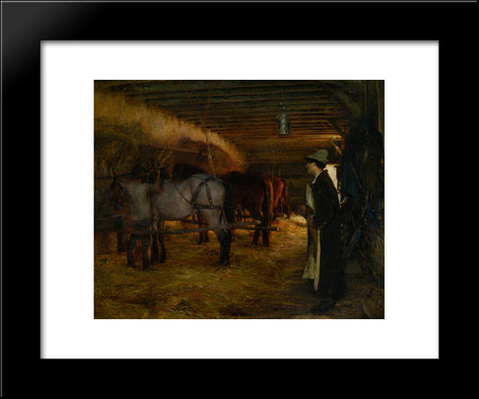 A Stable 20x24 Black Modern Wood Framed Art Print Poster by Dagnan-Bouveret, Pascal Adolphe Jean