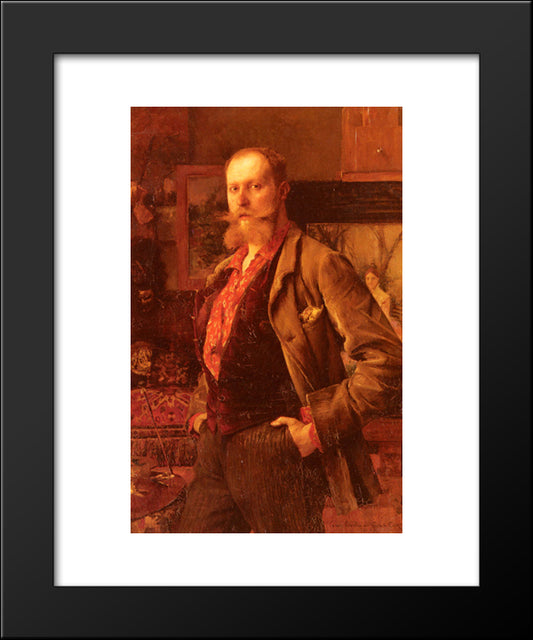 Portrait Of Gustave Courtois 20x24 Black Modern Wood Framed Art Print Poster by Dagnan-Bouveret, Pascal Adolphe Jean