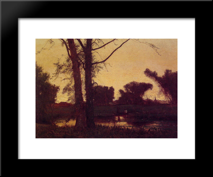 Sunset 20x24 Black Modern Wood Framed Art Print Poster by Inness, George