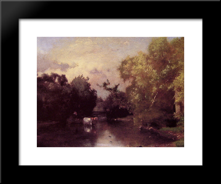 The Pequonic, New Jersey 20x24 Black Modern Wood Framed Art Print Poster by Inness, George