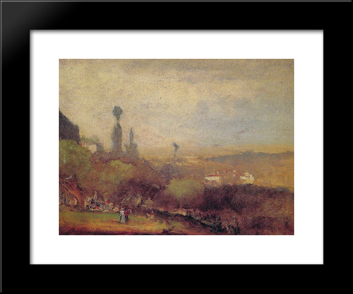 Monte Lucia, Perugia 20x24 Black Modern Wood Framed Art Print Poster by Inness, George