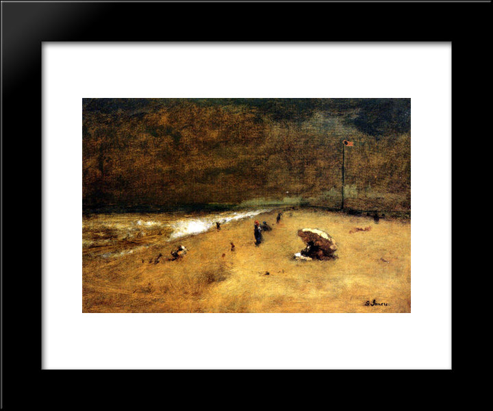 Along The Jersey Shore 20x24 Black Modern Wood Framed Art Print Poster by Inness, George
