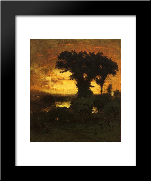 Afterglow 20x24 Black Modern Wood Framed Art Print Poster by Inness, George