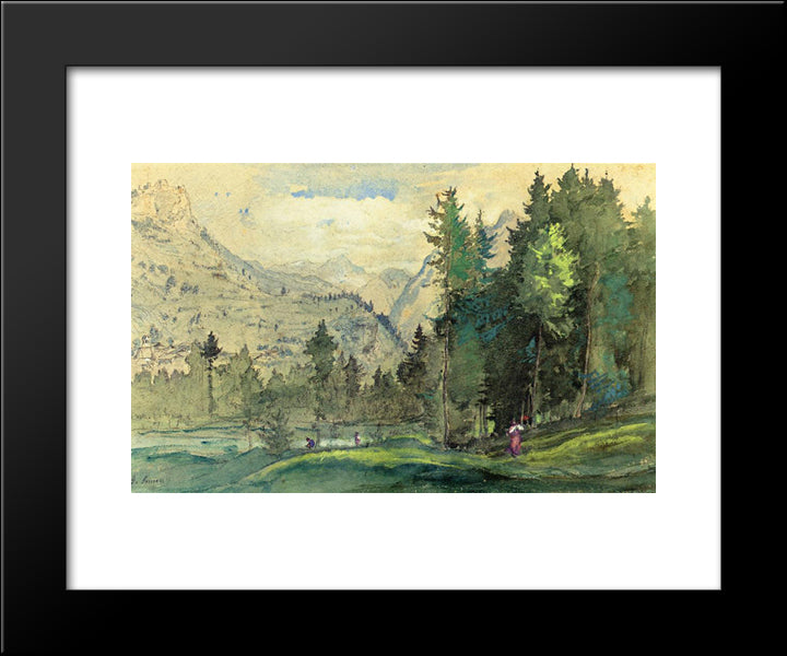 Baberini, Italy 20x24 Black Modern Wood Framed Art Print Poster by Inness, George